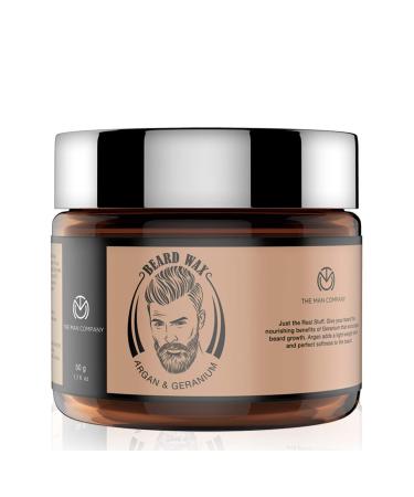 The Man Company Beard Wax for Men - 1.7 oz Natural Beard Styling Balm with Beeswax, Argan Oil, and Geranium - Moisturizing, Frizz Control, Paraben-Free - Buy Online on GoSupps.com