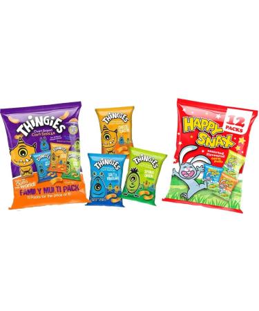 Happy Snax Thingies Family Multipack Chips Bags - 2 x Mixed Corn Snacks Chips Bags - Buy Online on GoSupps.com