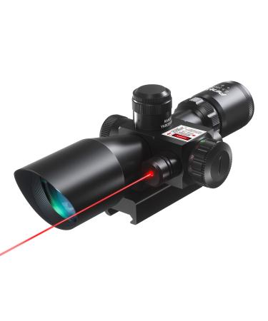 Pinty 2.5-10x40 Red Green Illuminated Mil-dot Tactical Rifle Scope with Red Laser Combo - Green Lens Color - Buy Online on GoSupps.com