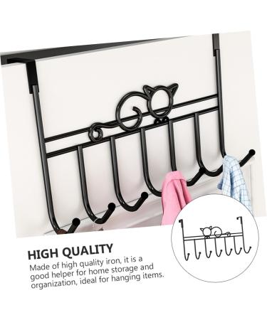 HOOTNEE 7 Door Hook Office decore Cabinet Decor Stainless Steel s Hooks Coat Racks Storage Rack Strip 42X22CM Black - Buy Online on GoSupps.com