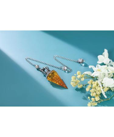 JOVIVI Citrine Crystal Pendulum for Divination and Healing - Quartz Stone Pendant for Reiki, Meditation and Witchcraft - Buy Online on GoSupps.com