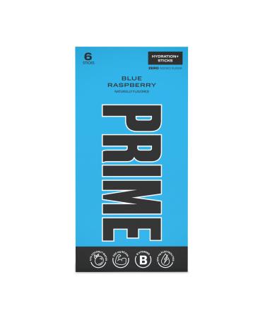 Prime Hydration+ Stick Pack | Electrolyte Drink Mix | 10% Coconut Water | 250mg BCAAs | Antioxidants | Naturally Flavored | Zero Added Sugar | Easy Open Single-Serving Stick | Blue Raspberry, 6 Sticks
