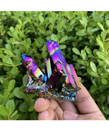 Home Decor Natural Quartz Rainbow Titanium Cluster Crystals Stone for Specimen Decor Gift Gifts Natural Crystal (Size : 50g) Crystal Cluster (Size : 15g)