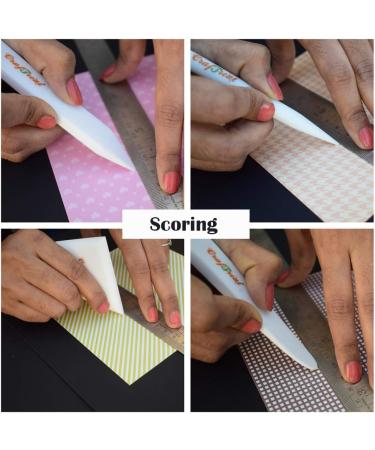 CrafTreat Teflon Bone Folder and Scoring Tool Set - Large Ergo Square - Paper Scorer, Card Folder, Binding Tool - Leather Burnisher - Non Stick Craft Tool - Buy Online on GoSupps.com