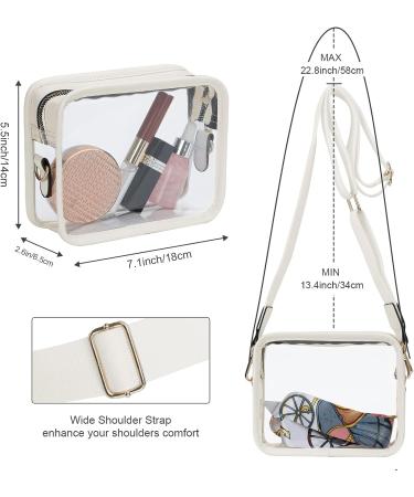 PVC Clear Crossbody Bag - Stadium Approved Shoulder Purse for Women - White - Buy Online on GoSupps.com