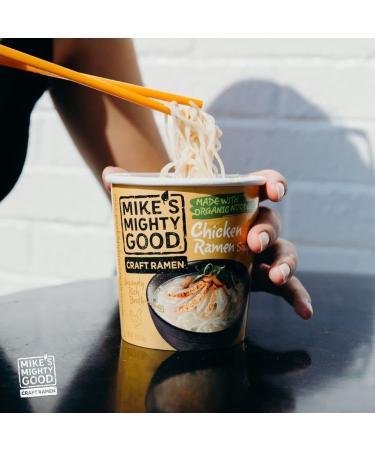 Mike's Mighty Good Organic Chicken Ramen Noodle Soup Cups - 6 Pack (1.6 oz each) - Non-GMO Instant Noodles - Buy Online on GoSupps.com