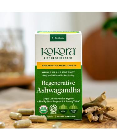 kokora - Regenerative Ashwagandha - Organic Adaptogenic Ashwagandha Supplement - Stress Response Support* - 60 Capsules - 30 Servings - Buy Online on GoSupps.com