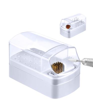Andibro 2 In 1 Nail Drill Bits Holder 30 Holes Dustproof Nail Bits Organizer Nail Drill Bits Cleaning Brush Case Dustproof Nail Art Drill Bits Stand Display Storage Box Cleaner Manicure Tools(White) - Buy Online on GoSupps.com