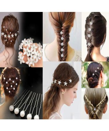 50pcs Wedding Hair Accessories Set - 30 Hair Spirals & 20 Pearl Rhinestone Hairpins for Brides Girls & Parties - Buy Online on GoSupps.com