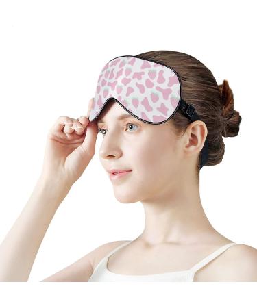 Shop Strawberry & Pink Cow Skin Sleep Mask for Women | Adjustable Eye Shades with Elastic Strap - International Shipping Available - Buy Online on GoSupps.com