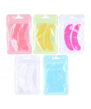 5 Pairs Eyelash Extension Under Eye Pads Half Moon Shaped Reusable Silicone Eye Pads for Eyelash Transplant - Buy Online on GoSupps.com