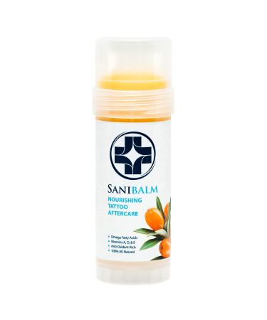 Sanibalm Tattoo Aftercare Balm  Petroleum Free All-Natural Organic Tattoo and Moisturizer  Sea Buckthorn Infused  Use During and After the Tattooing Process  2 oz 2 Ounce (Pack of 1)