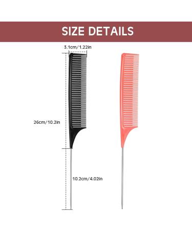 2-Piece Hair Styling Comb Set - Coloring, Highlighting, and Cutting - Black and Pink - Buy Online on GoSupps.com