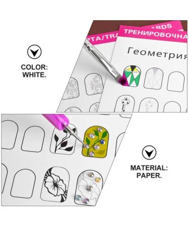 Nail Art Practice Book Beginner Manicure Training Drawing Cards Easy to Clean 12 Sheets Nail Art Practice Tools - Buy Online on GoSupps.com