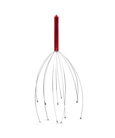 ANDALUS Scalp Massager, Handheld Head Scratcher, Gentle Beads, Stress Relief, Deep Relaxation (Red)