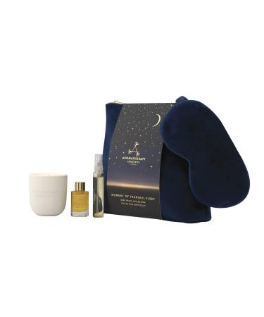 Aromatherapy Associates Moment of Tranquil Sleep. Luxurious Holiday Gift Set Includes Deep Relax Bath & Shower Oil Sleep Mist Candle Votive Eye Mask and Lush Velvet Bag (1 Count)