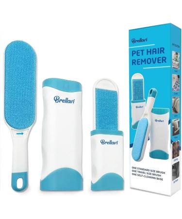 Pet Hair Remover Brush - Effective Dog Hair Removal Tool for Clothes & Furniture - Blue - Buy Online on GoSupps.com