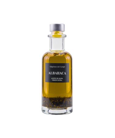 CANIGOOIL SL Extra virgin olive oil with basil canig length 250 ml natural fresh and aromatic ideal for salads pasta and mozzarella