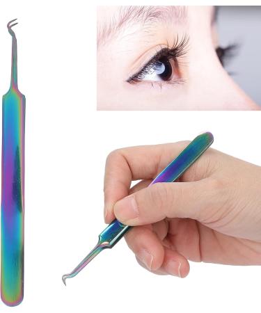 Stainless Steel Luxury Twilight Curved Eyelash Tweezers | High-Precision Manicure & Eyebrow Tools - Buy Online on GoSupps.com