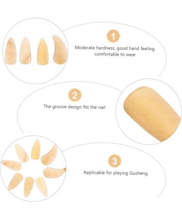 POPETPOP 8 Pcs Guzheng nail pieces lute instrument false nail tips instrument fake nails Finger Protectors guitar picks guitar for kids Portable Guzheng Nails Plicks horns child Sadhu thumb 2.7X1.2X0.1CM Yellow - Buy Online on GoSupps.com
