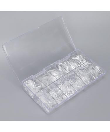 Sonew 500 pieces of almond-shaped acrylic nail tips clear artificial nails fully covering nails with case for nail studios and DIY nail art