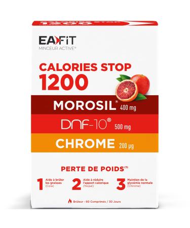 Calories Stop 1200 with Morosil - EAFIT - Slimming Morosil Weight Loss - Powerful Fat Burner - Proven Results - Made in France - 60 Tablets