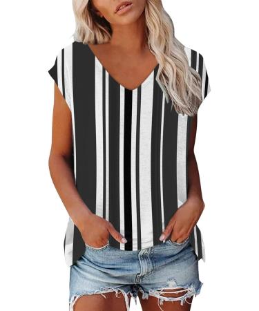 Short Sleeve T Shirts Clothing Woman T-Shirt Casual Black Clothing Top Women's Floral Pattern for Women Crop Tops Shirt Shirts Top Women's Summer Tank Top 2-black XXL - Buy Online on GoSupps.com