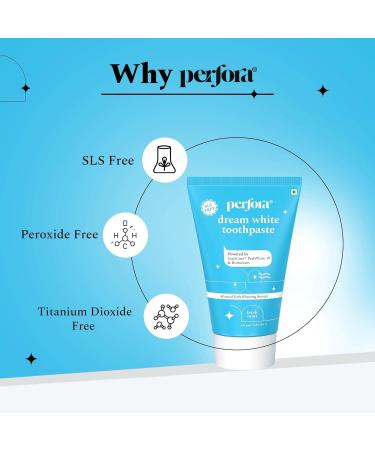 Per.Fora Teeth Whitening Toothpaste for Stain Removal - 150 g | Fluroide & SLS Free Tooth Paste for Adult & Kids | N-Ha for Teeth Remineralisation & Oral Care | No Artificial Sweetners | Tripe Mint - Buy Online on GoSupps.com