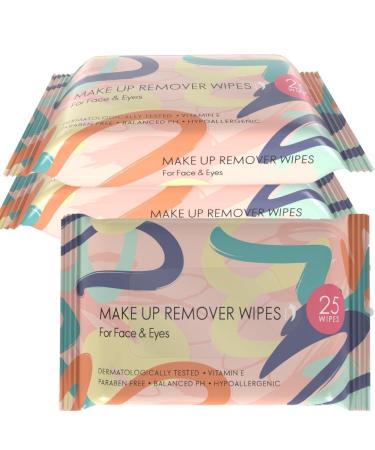 GR Cosmetics Makeup Remover Wipes - Hypoallergenic Facial Cleansing Wipes for Face and Eyes - Mascara Removing Cleansing Cloths, 25 Ct (3)
