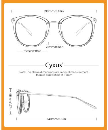 Cyxus TR90 Blue Light Blocking Glasses Gaming Eyewear Black Frame Glasses Anti Headache Eyestrain for Women Men - Buy Online on GoSupps.com