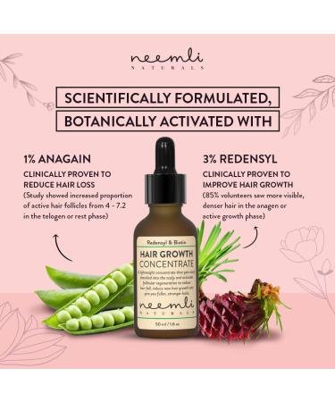 Neemli Naturals Redensyl & Biotin Hair Growth Concentrate 1.69 Fl Oz - Transparent | Pack of 1 - Buy Online on GoSupps.com