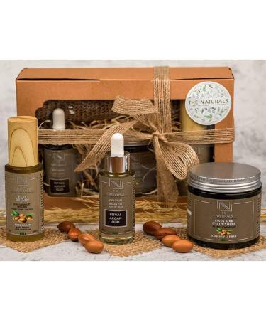 RITUAL Box - Authentic Black Soap Ritual Argan Oud Argan Oil "Anti-cellulite" Horsehair Glove - Organic - Natural - Sublimating Care - Vegan Plant-Based - Gift Idea - THE NATURALS (French Brand) - Buy Online on GoSupps.com
