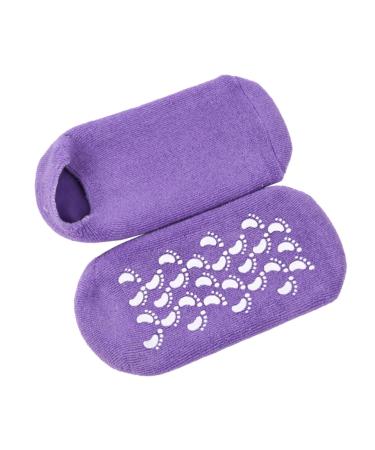 1 Pair Moisturizing Women Socks Silicone Moisturizing Socks Hard Skin Repair Socks Dry Cracked Gel Socks Whitening Socks Women Cotton Socks Miss Women's Socks Purple Spa