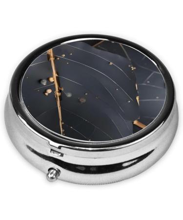 Enchanted Plant Leaves Round Pill Box | 3-Compartment Portable Organizer for Purse & Pocket | Travel-Friendly Pill Case - Buy Online on GoSupps.com