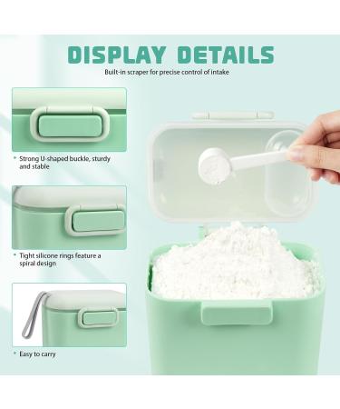 Aolso Baby Milk Powder Dispenser 800ml - Green | Formula Dispenser with Sealed Cover and Spoon | Travel Milk Powder Storage Container - Buy Online on GoSupps.com