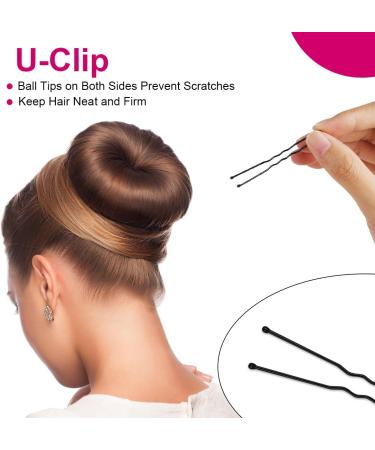 URAQT Hair Donut Bun Maker Set 4 Pcs - Blonde Chignon Doughnut Bun Hair Accessories with 30 Hair Pins - Black Ring Style Shaper for Women, Girls & Kids - Buy Online on GoSupps.com