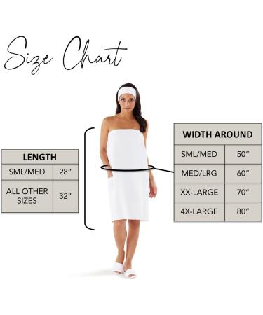 Boca Terry Spa Wrap - Lightweight Waffle Bath Wrap for Women - Small/Medium White - Ideal for Spa, Gym, or Dorm - Buy Online on GoSupps.com