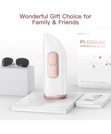 IPL Hair Removal Device with Ice Function | Unlimited Flash & 3 Modes | Effective Laser for Body Face Armpits & Bikini - A-Rosa White - Buy Online on GoSupps.com