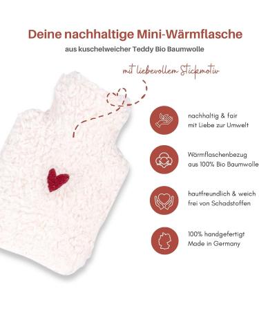 Buy Kontor28 Cuddly Teddy Hot Water Bottle - 100% Organic Cotton Handmade in Germany Leak-Proof & Odorless - Perfect for Kids & Adults - 0.2 Liters - Buy Online on GoSupps.com
