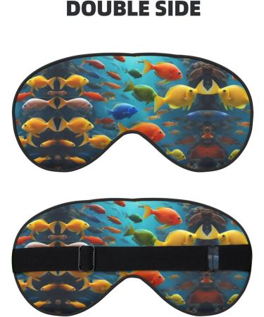 Colorful Fishes Print Unisex Sleep Eye Mask | Soft Comfort Eye Shade for Travel Yoga & Shift Work - Buy Online on GoSupps.com