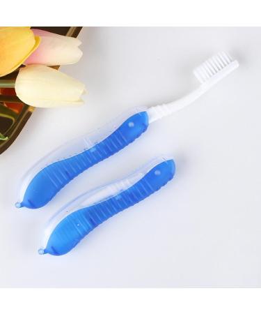 Foldable Toothbrush for Travel | Manual/Folding Toothbrush with Lid | Effective Clean for Camping Business Trips & Hospital Stays - Buy Online on GoSupps.com