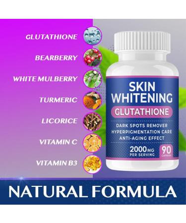 NIJIESHENG Skin Whitening Glutathione 2000 mg - Brightening Pills 90 Capsules for Effective Skin Lightening - Buy Online on GoSupps.com
