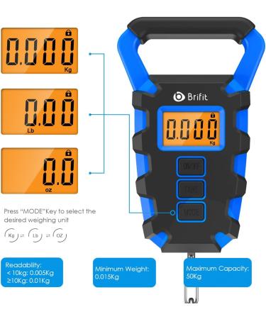 AMIR 110Lb/50kg Digital Luggage & Fishing Scale with Non-Slip Handle and Backlit Display - Buy Online on GoSupps.com