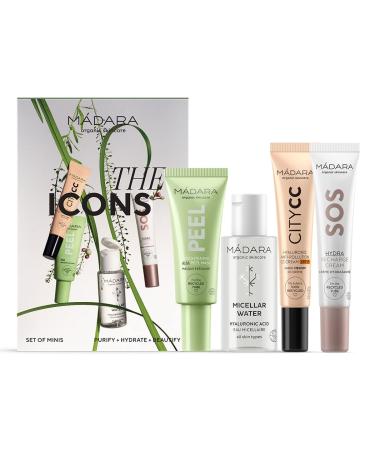 MÁDARA Organic Skincare | The Icons Gift Set #MEDIUM – The Ultimate Discovery Kit, Mádara Travel-Ready Bestsellers, Made with Unique Nordic Ingredients