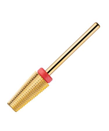 5 in 1 Nail Drill Bit for Nail Art Multi-Function Cuticle Drill Bits for Fast Remove Acrylic Hard Gel Nail Nail Drills for Acrylic Nails Professional Nail Tech Must Haves - Gold F Fine Gold