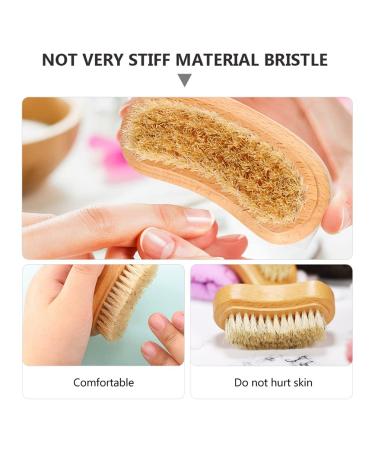 Minkissy 3-St Dual-Sided Nail & Facial Cleaning Brush - Wild Boar Bristle Manicure & Pedicure Tool - Beechwood Handbrush for Healthy Skin - Buy Online on GoSupps.com
