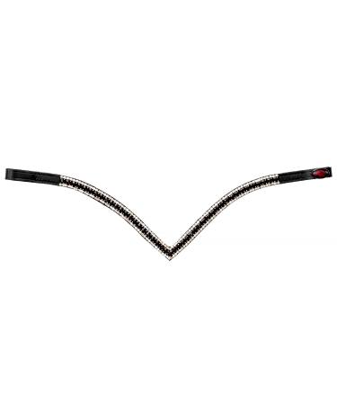 Start Wodenhringriemen horse glitter headband leather diamond horse sting strap porching for bridle head straps for horses size Warmblood thoroughbred and pony (cob black/black) COB black/black