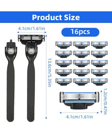 Abiemuce Mach 3 Razor Blades - 16PCs with 2 Holders | Men's Razor Blades for Gillette Mach3 - Buy Online on GoSupps.com