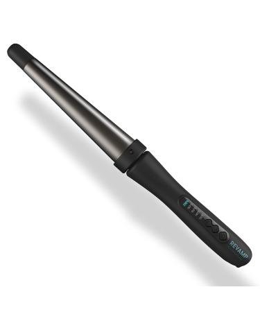 Revamp Progloss Big Hot Wand Heated Ionic Ceramic Hair Wand for Loose Curls and Waves Super Smooth Oil Infused Barrel Variable Temperature Built in Stand and Heat Resistant Glove Included