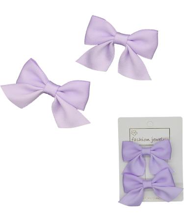 KERTFGOKU Cotton Hair Bows Clips for Girls - 2 PCS Non Slip Hair Ribbon for Baby Girls, Toddlers & Kids in Purple - Infant Hair Accessories - Buy Online on GoSupps.com